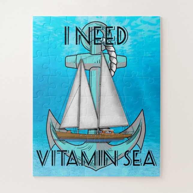 Puzzle J'ai besoin d'un bateau de la mer de vitamine (Vertical)