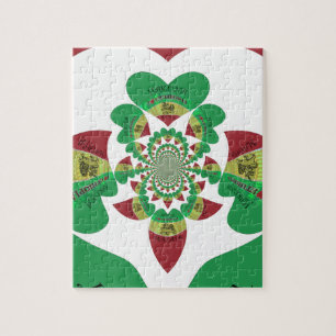 Puzzle J'aime Ethiopie Beaux Coeurs Couleurs