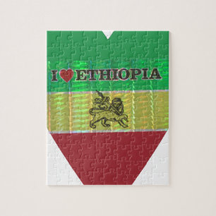 Puzzle J'aime Ethiopie Beaux Coeurs Couleurs