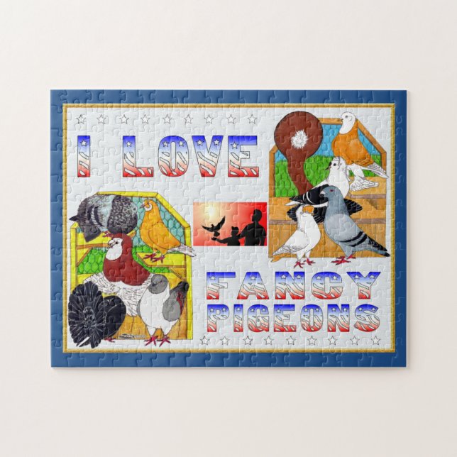 Puzzle J'aime les pigeons de fantaisie ! (Horizontal)