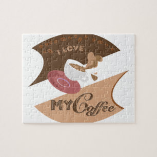 Puzzle J'aime mon café Retro Java