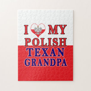 Puzzle J'Aime Mon Grand-Père Texan Polonais