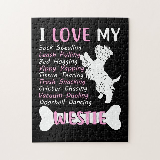 Puzzle J'aime mon Westie (Vertical)