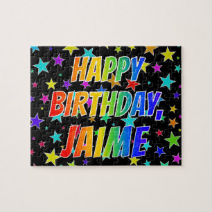 Puzzle "JAIME" Prénom, amusant "HEUREUX ANNIVERSAIRE"