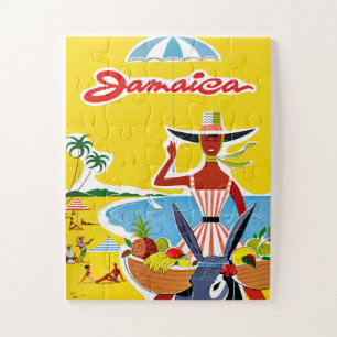 Puzzle Jamaïque, Femme sur l'âne près de la côte, Drôle