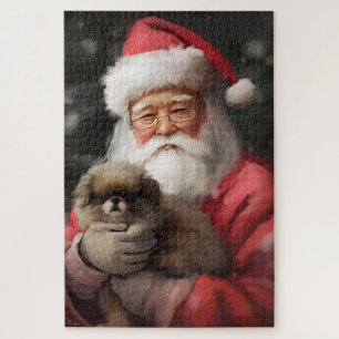 Puzzle Japanese Chin avec le Père Noël Festif de Noël