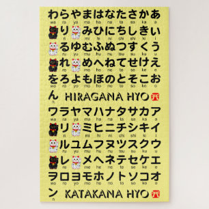 Puzzle Japanese Hiragana & Katakana Table (Lucky Cat)