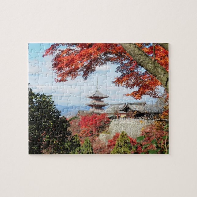 Puzzle Japon, Kyoto. Temple de Kiyomizu en couleur d'auto (Horizontal)