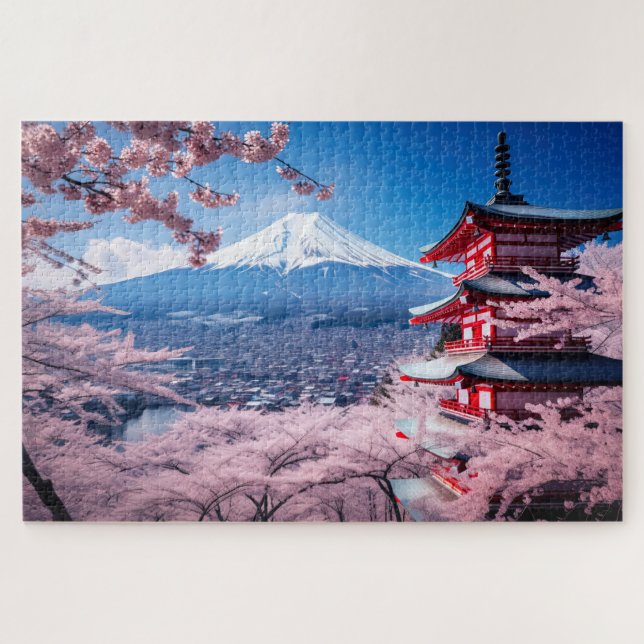 Puzzle Japon, Sakura et Fuji paysage (Horizontal)