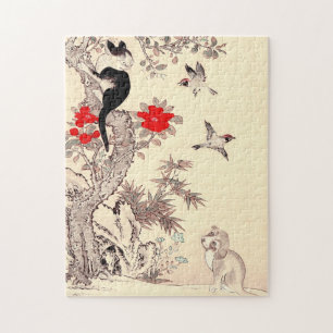 Puzzle japonais de chaton et de chiot