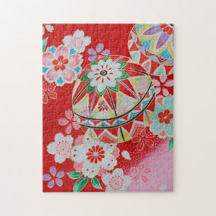 Puzzle Japonais KIMONO Textile, motif floral