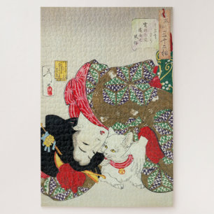 Puzzle Japonaise avec Chat, Tsukioka Yoshitoshi