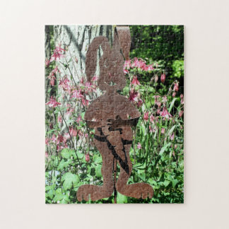 Puzzle Jardin à fleurs de lapin rouillé