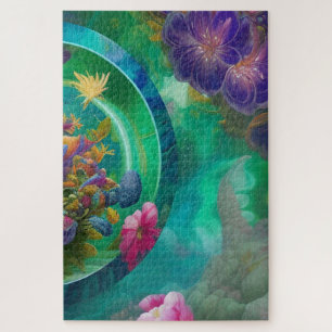 Puzzle Jardin abstrait floral 