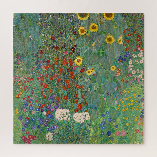 Puzzle Jardin agricole avec tournesol par Gustav Klimt (Vertical)
