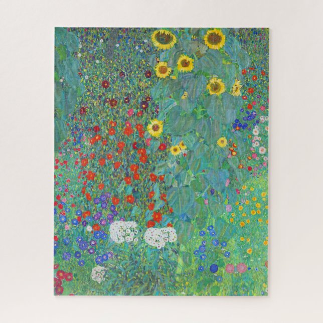 Puzzle Jardin agricole avec tournesol par Gustav Klimt (Vertical)
