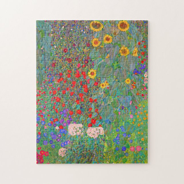 Puzzle Jardin agricole de Gustav Klimt avec tournesols (Vertical)
