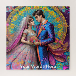 Puzzle Jardin arc-en-ciel néon psychédélique