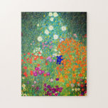 Puzzle Jardin aux fleurs Gustav Klimt<br><div class="desc">Puzzle avec la peinture à l’huile de Gustav Klimt Jardin aux fleurs (1906). Un beau jardin de fleurs violettes,  rouges,  blanches,  bleues et oranges. Un grand cadeau pour les amateurs d'art Art Nouveau et autrichien.</div>