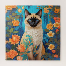 Jardin botanique de chats de Siamèse bleu coloré