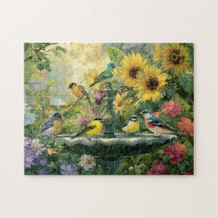Puzzle Jardin de bain d'oiseaux d'été