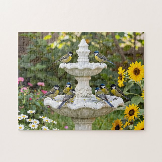 Puzzle Jardin de bain d'oiseaux d'été (Horizontal)