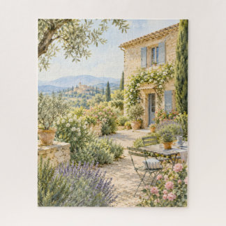 Puzzle Jardin de campagne provençal Cottage aquarelle