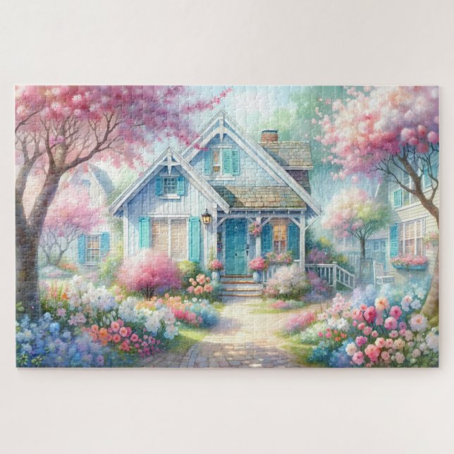 Puzzle Jardin de cottage bleu de Blossom Lane (Horizontal)