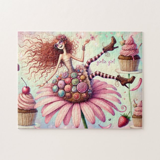 Puzzle Jardin de Cupcakes Féminin et Fantaisiste (Horizontal)