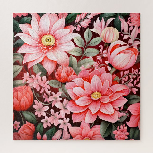 Puzzle Jardin de fleurs botaniques vintage en fleurs (Vertical)