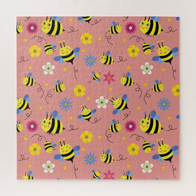 Puzzle Jardin de fleurs d'abeilles douces (Vertical)