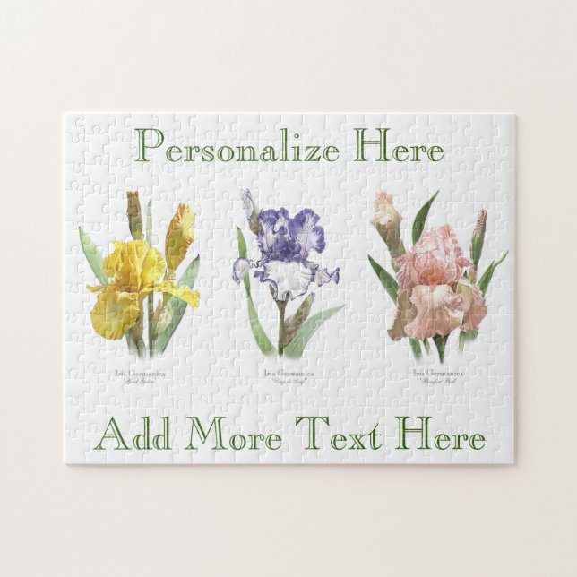 Puzzle Jardin de fleurs d'iris Art botanique (Horizontal)