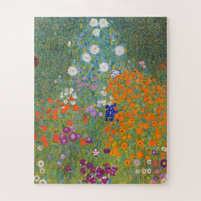 Puzzle Jardin de fleurs par Gustav Klimt (Vertical)