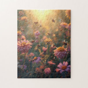 Puzzle Jardin de fleurs sauvages de l'abeille de l'heure 