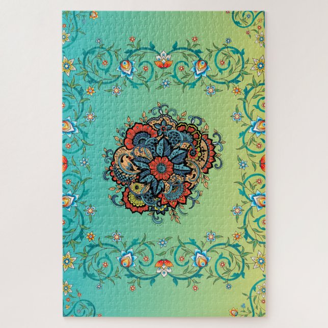 Puzzle Jardin de Mehndi Radiant – Floraison Florale (Vertical)