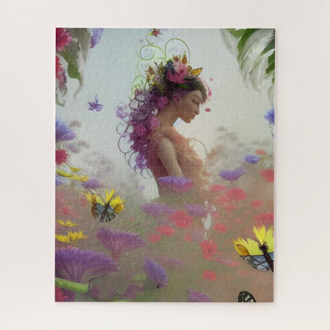 Puzzle Jardin de papillons généré par l'IA (Vertical)
