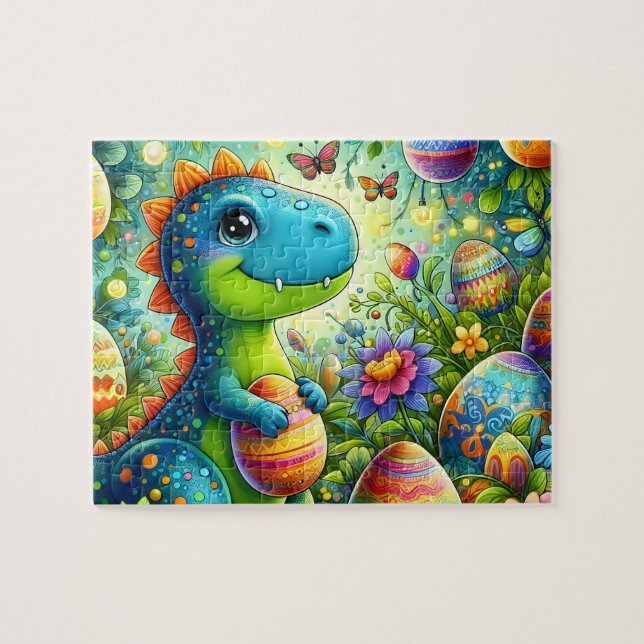 Puzzle Jardin de Pâques aux oeufs de dinosaure (Horizontal)