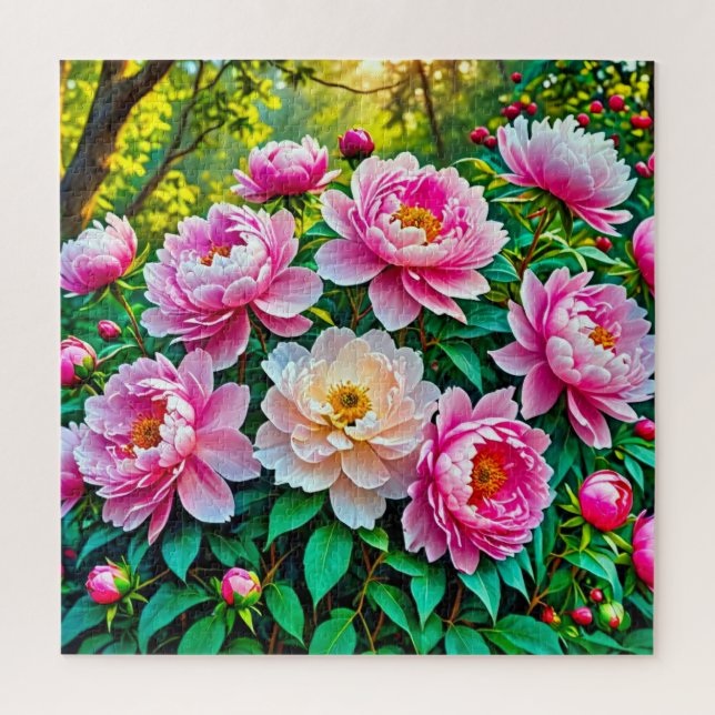 Puzzle Jardin de pivoines  (Vertical)