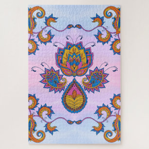 Puzzle Jardin de Sérénité Bleue – Rêve Floral Pastel