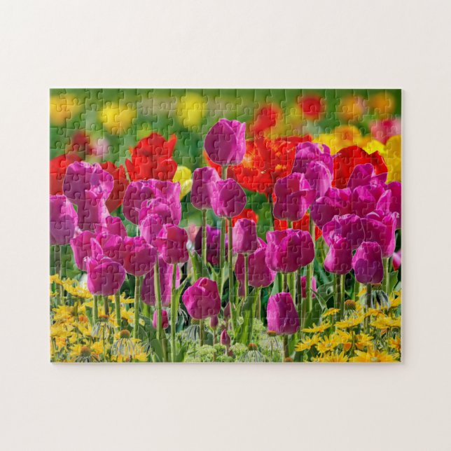 Puzzle Jardin de tulipes colorées  (Horizontal)