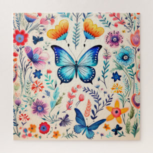Puzzle Jardin des papillons aquarelles   Flore lunaire