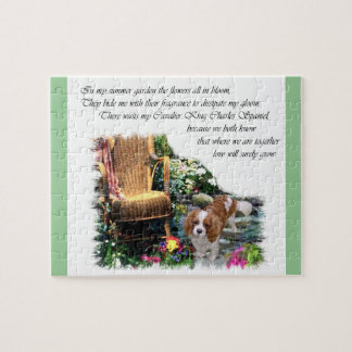Puzzle Jardin d'été Cavalier King Charles Spaniel