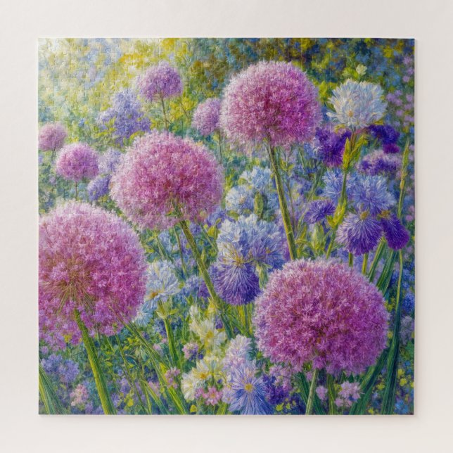 Puzzle Jardin d'été d'Allium et d'Iris (Vertical)