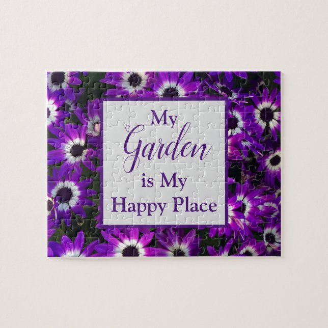 Puzzle Jardin est mon joyeux endroit Floral de fleurs vio (Horizontal)