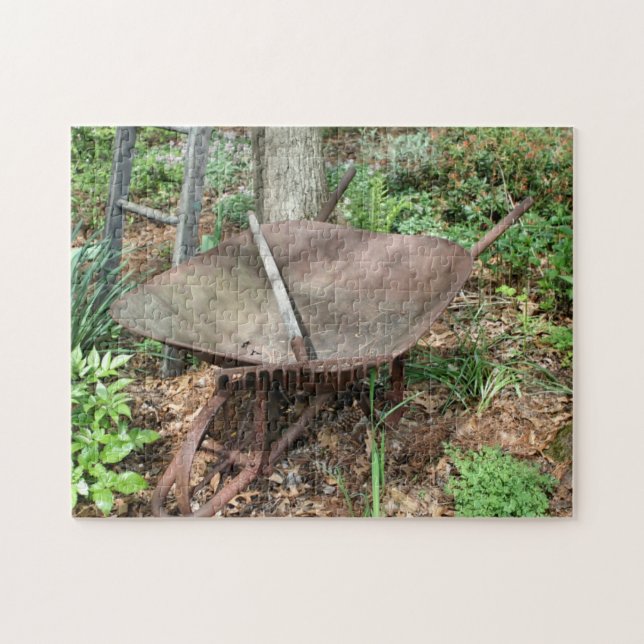Puzzle Jardin Fleur Rouille Vintage Vieux Râle (Horizontal)