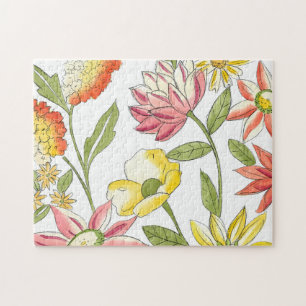 Puzzle Jardin fleuri avec Arrière - plan blanc
