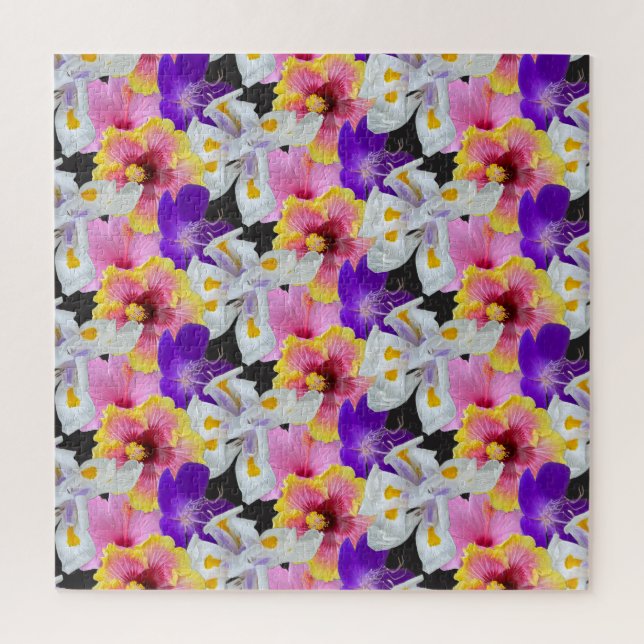 Puzzle Jardin Floral Tropical Hibiscus, Lys,  (Vertical)