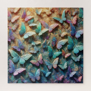 Puzzle Jardin papillon iridescent