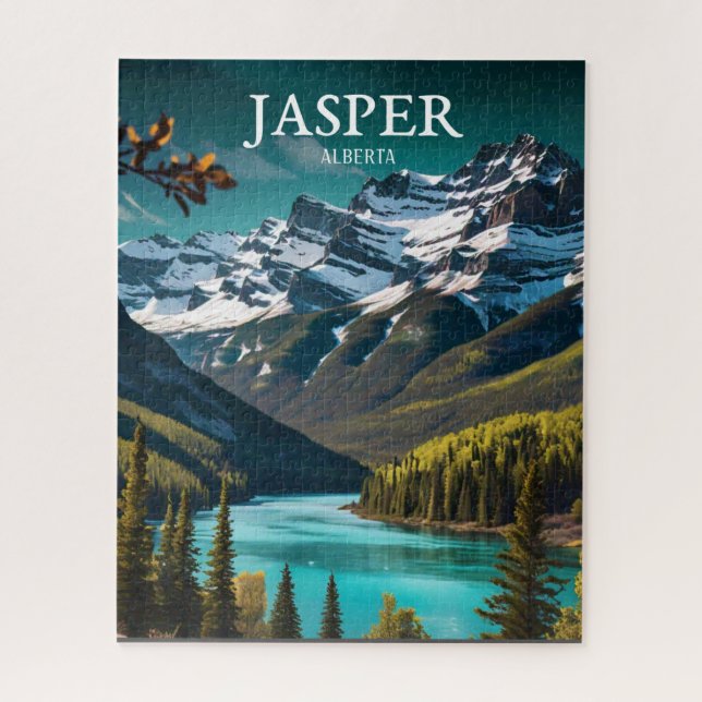 Puzzle Jasper | Alberta Travel Vintage Retro (Vertical)