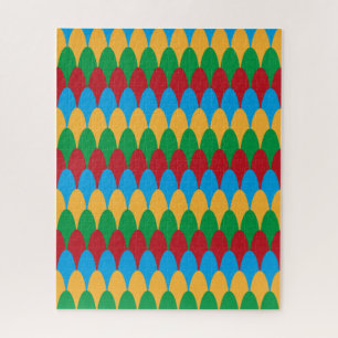 Puzzle Jaune Bleu Vert & Rouge Géométrique Coquilles